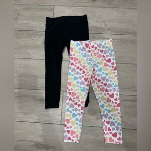 Isaac Mizrahi Black and Multicolor Heart Kids Leggings